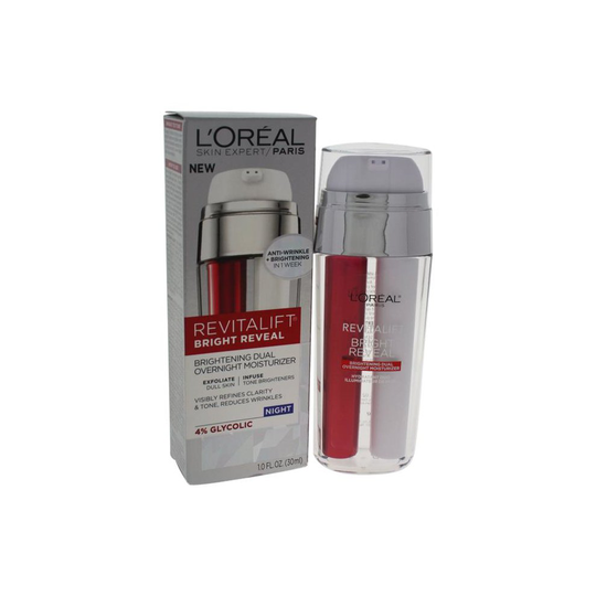 Loreal Paris W-SC-4002 Revitalift Bright Reveal Brightening Dual Overnight Moisturizer for Women - 1 oz