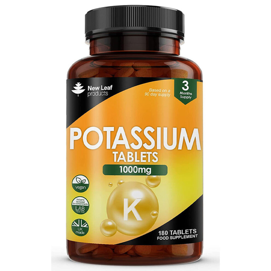 Potassium Supplements 1000 mg 180 Vegan Potassium Tablets Electrolytes