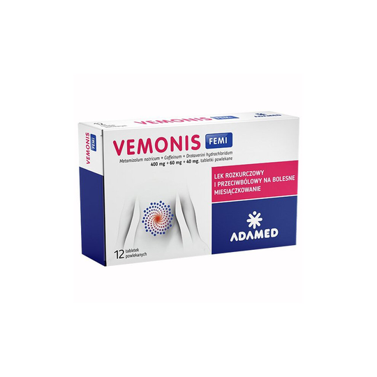 Vemonis Femi 400 mg, 12 tablets, bole miesiaczkowe