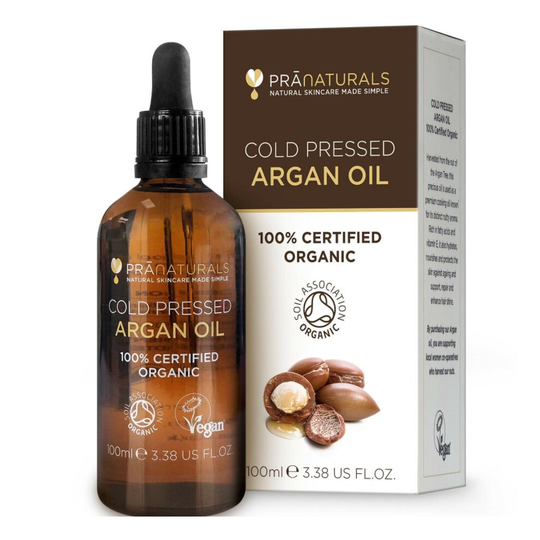 PraNaturals 100% Pure Organic Argan Oil Cold Pressed Moroccan Hair Body 100ml