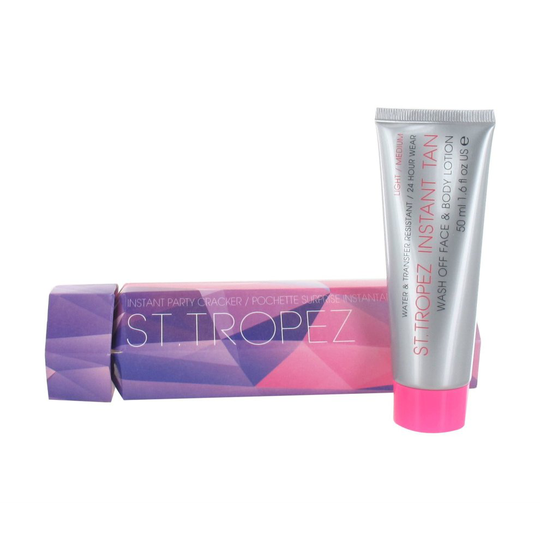 St Tropez Party Cracker - Instant Tan Face & Body Lotion 50ml - Light/ Medium