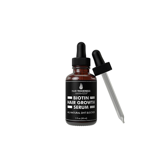 Biotin Hair Growth Serum by Hair Thickness Maximizer. DHT Blocker Oil For Hair Loss, Dry, Damaged, Hair. Natural Thickening and Smoothing of Hair and