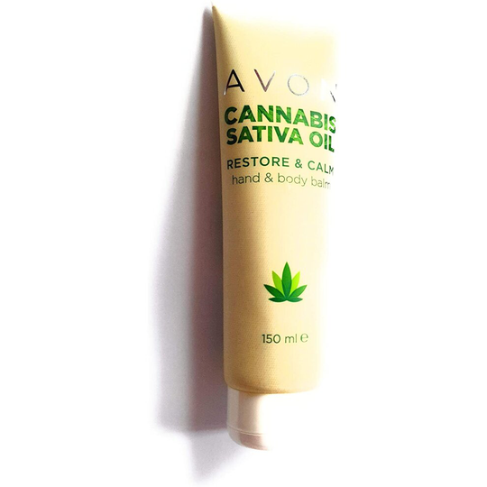 avon canabis and sativa oil hand and body balm