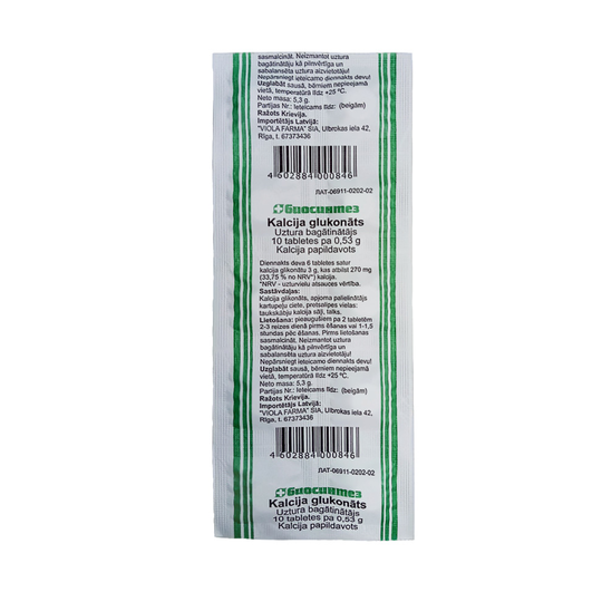 Calcium Gluconate 500mg 10 Tablets
