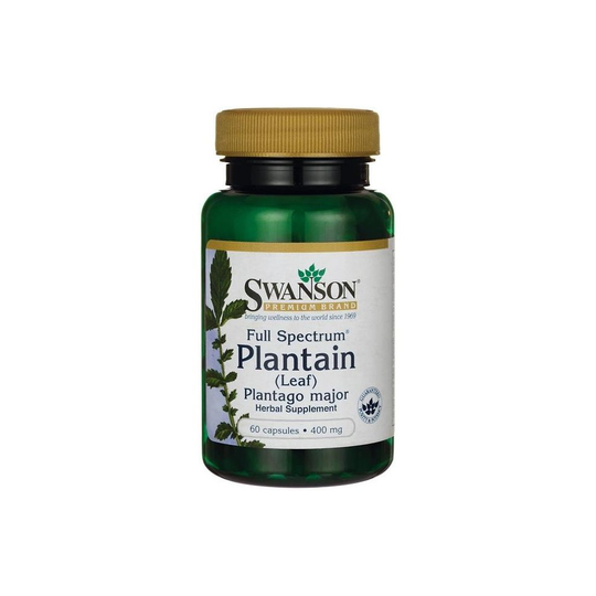 Swanson Full Spectrum Plantain (Leaf) Plantago Major, 400mg - 60 caps