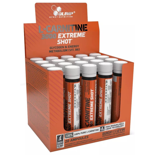 Olimp Nutrition L-Carnitine 3000 Extreme Shot, Cherry, 20 x 25 ml.