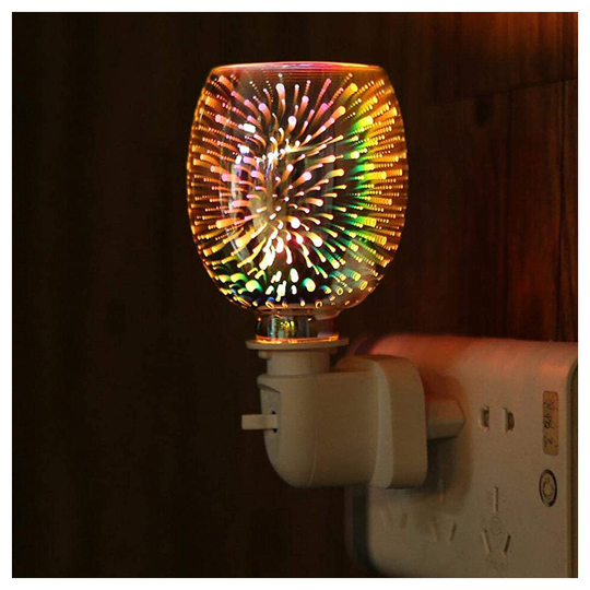 Plug-in Wax Melt Warmers Glass Burner 3D Fragrance Night Lights