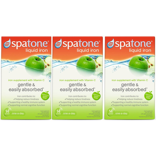 Spatone Liquid Iron Supplement with added Vitamin C and Apple Flavour - 42 Sachets (3 x 14 Day Packs)