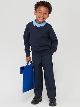 Everyday Unisex 2 Pack V-Neck School Jumper - Navy, Navy, Size Age: 4-5 Years