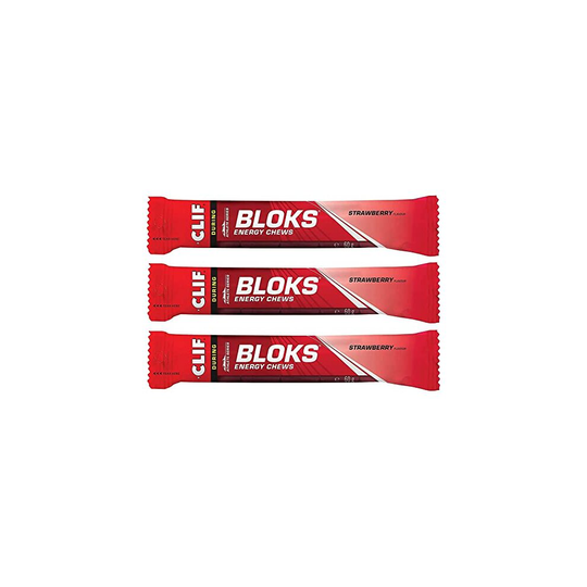 CLIF Bar Bloks Energy Chews Strawberry - Sports Supplements, 60 g (Strawberry - 3 Packs)