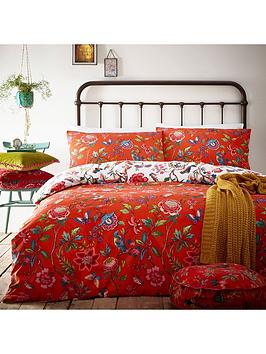 Furn Pomelo Reversible Duvet Cover Set - Orange
