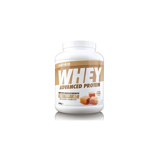 per4m Whey Advanced Protein Powder, 67 Servings of Delicious Muscle Building Protein, Salted Caramel, 2010g
