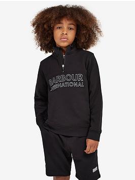 Barbour International Boys Trick Half Zip / Short Set - Black