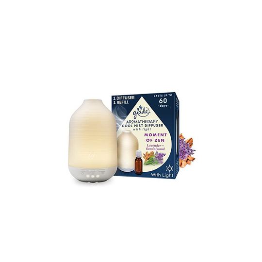 Glade Aromatherapy Cool Mist Diffuser with Light and 1 Refill, 17.4ml