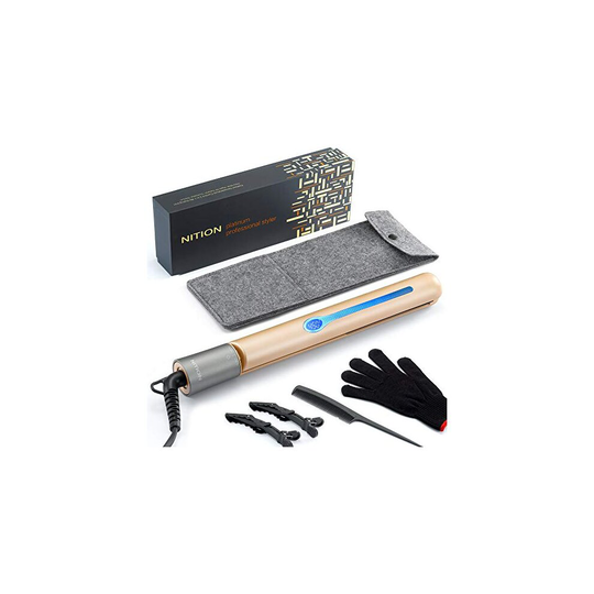 NITION Professional Salon Hair Straightener Argan Oil Tourmaline Ceramic Titanium Straightening Flat Iron for Healthy...