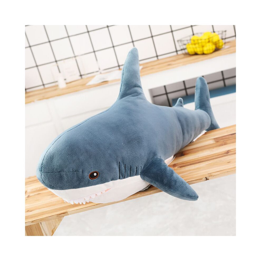 (Blue, 60cm) 15/45/60cm Shark Plush Pillow Sleep Reading Cushion Soft Animal Doll Kids Gift