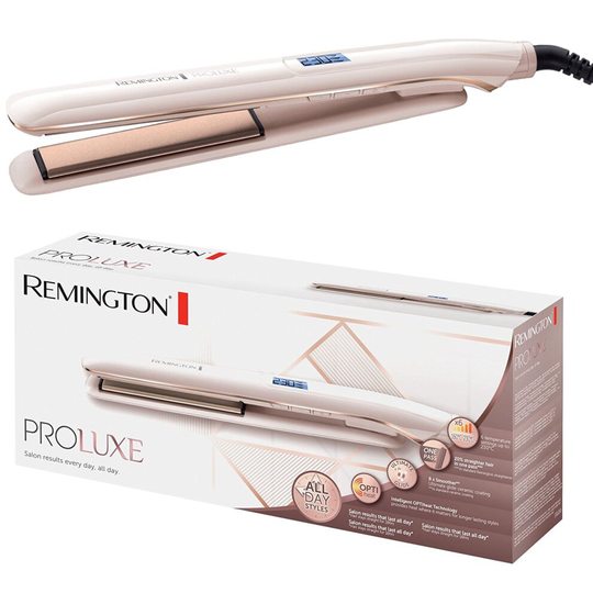 Remington ProLuxe Women's Hair Straighteners Ceramic OptiHeat - S9100, Rose Gold