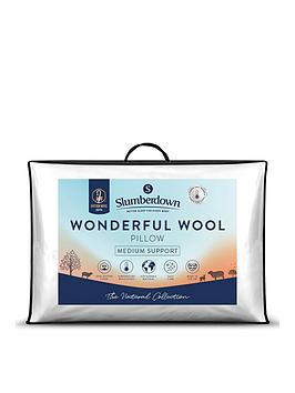 Slumberdown Wonderful Wool Pillow - Medium Support - White