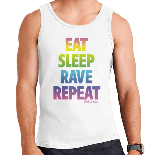 (M, White) Fatboy Slim Eat Sleep Rave Repeat Men's Vest