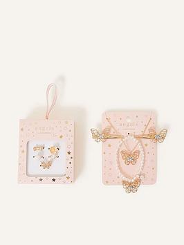 Accessorize Girls Occasion Butterfly Jewellery Bundle - Gold