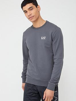 EA7 Emporio Armani Core ID Logo Sweatshirt - Iron Gate Grey, Iron Gate Grey, Size 3Xl, Men