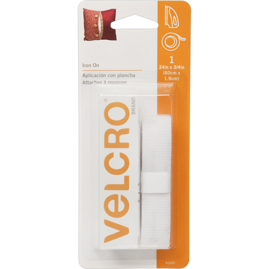 VELCRO(R) Brand Iron-On Tape .75"X24"-White -91025