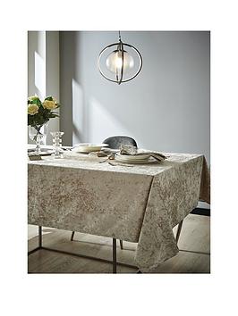 Catherine Lansfield Crushed Velvet Tablecloth In Natural