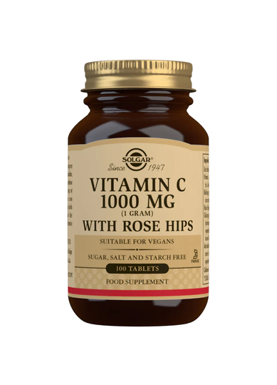 Solgar Vitamin C 1000mg with Rose Hips, 100 Tablets