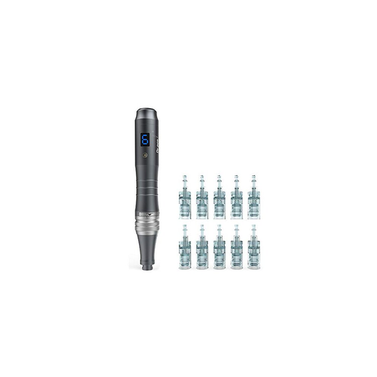 Dr.pen M8 Professional Wireless Nano Needling Treatment Kit Derma Pen Set for Face Serum 6 Speeds with Ten Nano Round Cartridges (UK Plug)