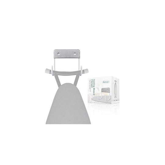 AIEVE Ironing Board Hook, Ironing Board Hanger Ironing Board Holder Wall Mounted, Large & Small Iron Board Storage Wall Bracket, White