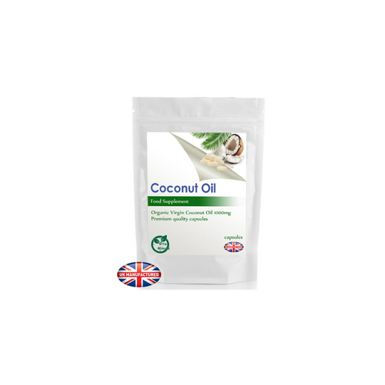 60 x Coconut Oil 1000mg Capsules - Energy, Weight Loss, Hair, Skin UK
