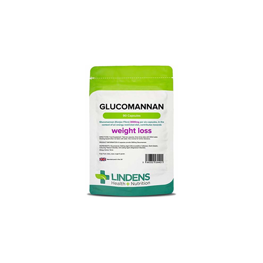 Lindens Glucomannan (Konjac Fibre) 500mg Capsules | 90 Pack | Weight loss aid, contributing towards the reduction of appetite that is Lindens #1...