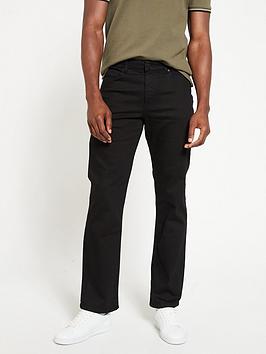 Everyday Straight Jeans with Stretch - Black, Black, Size 42, Inside Leg R=31 Inch, Men