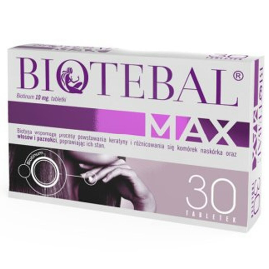 BIOTEBAL MAX 30 tablets Hair Nails Paznokcie Biotyna