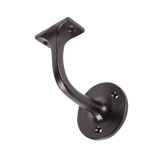 Hammer & Tongs Wrought Iron Handrail Bracket - 75mm x 85mm - Black