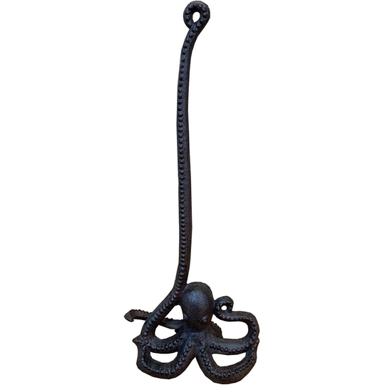 Octopus Novelty Loo Roll Holder in Cast Iron
