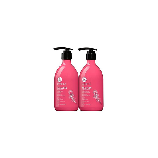 Luseta Keratin Smooth Shampoo & Conditioner Set, for Straight and Wavy Hair, 2 x 16.9 Oz