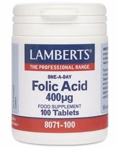 Lamberts Folic Acid, 400mcg, 100 Tablets
