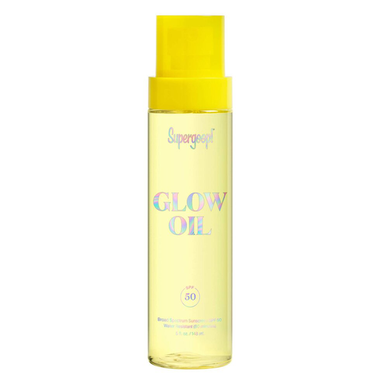 Supergoop! Glow Oil SPF 50, 5 fl oz - Hydrating, Reef-Safe Vitamin E Body Oil with Broad Spectrum Sunscreen Protection - Nourishing Body Oil with Mari
