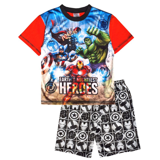 (11-12 Years) Marvel Avengers Boys Short Pyjamas