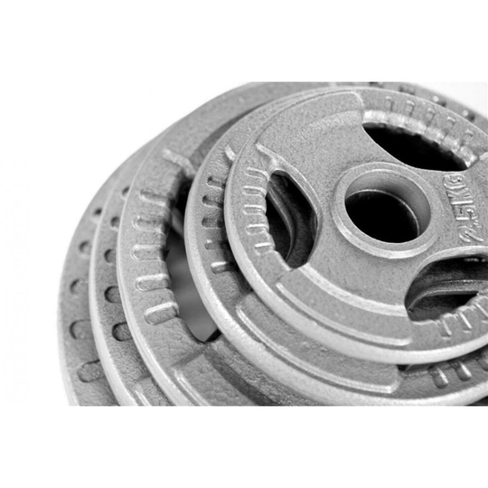 (2 x 1.25Kg) Olympic Weight Plates Disc Cast Iron 2" Tri Grip
