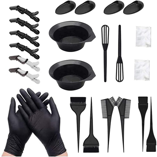 NEPAK 24 Pcs Hair Dye Coloring Kit, Hair Tinting Bowl, Dye Brush, Ear Cover, Gloves for Hair Tint Dying Coloring Applicator