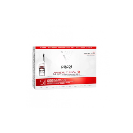 Vichy Dercos Aminexil Clinical 5, anti-hair loss treatment for women, 6 ml x 21 ampoules