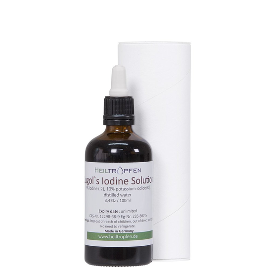 Lugol's Iodine Solution 5% (3.4 Oz. - 100 ml). 5 percent Iodine Supplement - Liquid Drops, Thyroid Support. Made with 5 Percent Iodine and 10%...