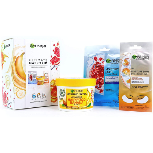 Garnier Ultimate Mask Trio for Face, Hair and Eyes