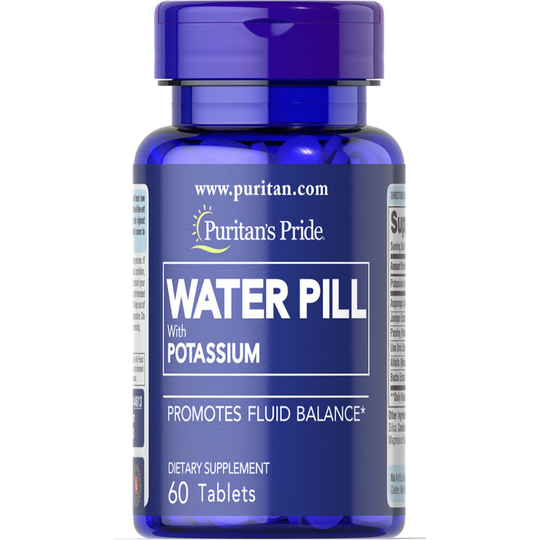 PURITAN'S PRIDE Water Pill 60 TABLETS Bottle with Potassium (K)
