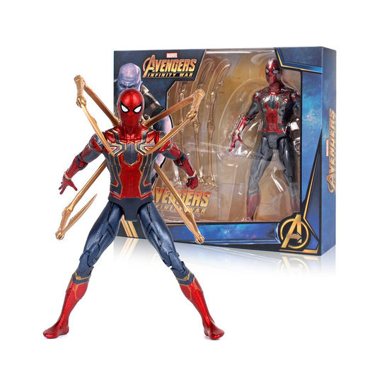 (Spider-Man) Marvel's Avengers Series Spiderman Iron Man Model Bracket Toy Gift