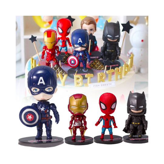 Avengers Birthday Cake Decoration Plastic Iron Man Captain America Toys For Kids