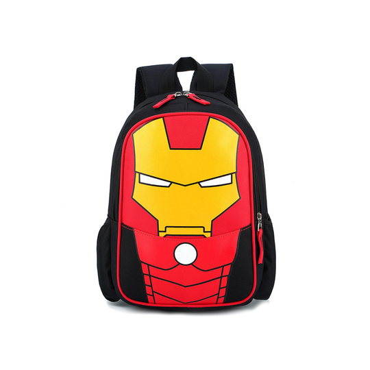 (Black-Iron Man) Kids cute backpack boys/girls schoolbag superhero cartoon backpack