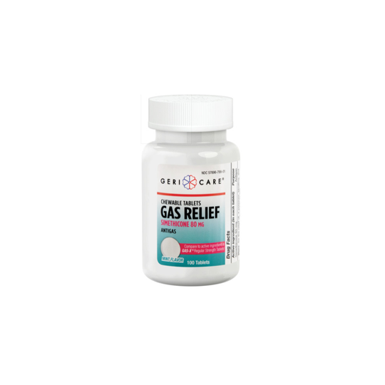 Gas Relief (Simethicone) 80 mg Mint Chewable, 100 Chewable Tablets